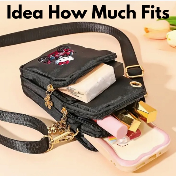 Sanrio for Hello Kitty Nylon Zipper Wallet & Small Crossbody Bag..Phone Holder - Picture 3 of 4